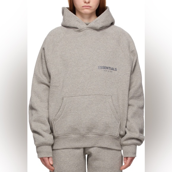 Essentials Grey Pullover Hoodie - Picture 3 of 12